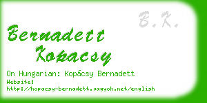 bernadett kopacsy business card