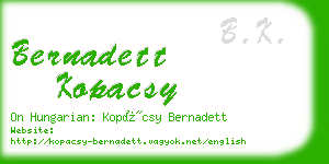 bernadett kopacsy business card